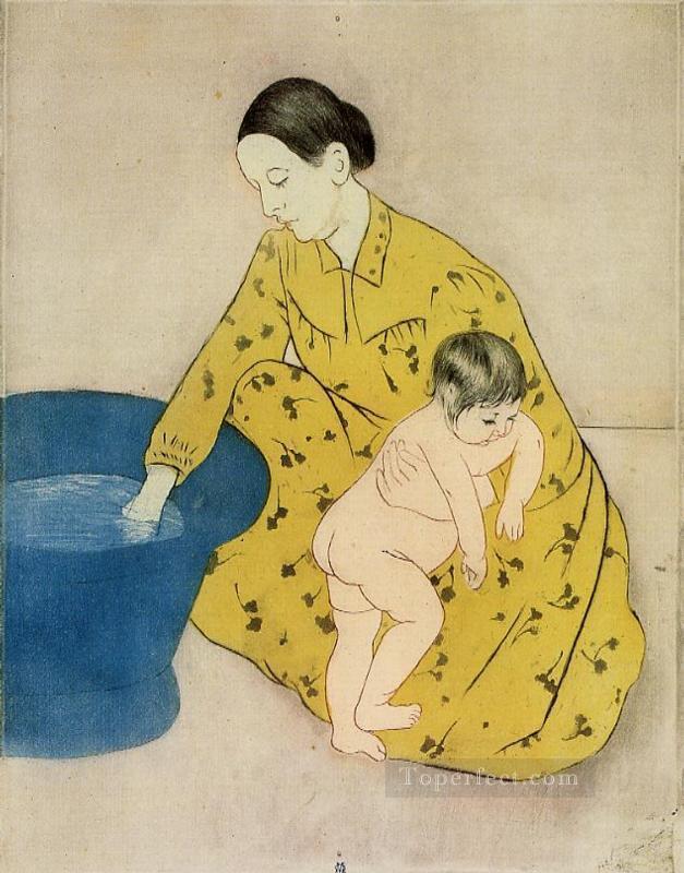 The Childs Bath2 madres hijos Mary Cassatt Pintura al óleo